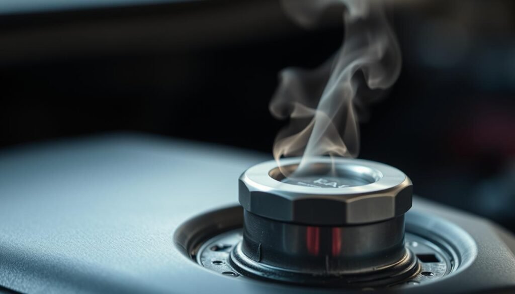 خروج بخار من غطاء الزيت