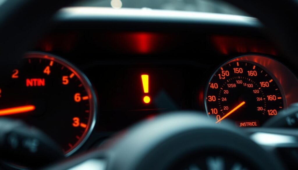 علامة التعجب في لوحة قيادة السيارة